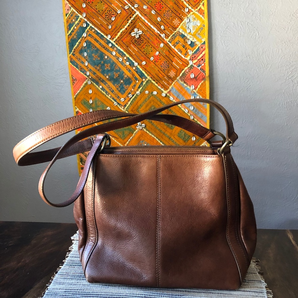 Fossil three pocket brown purse